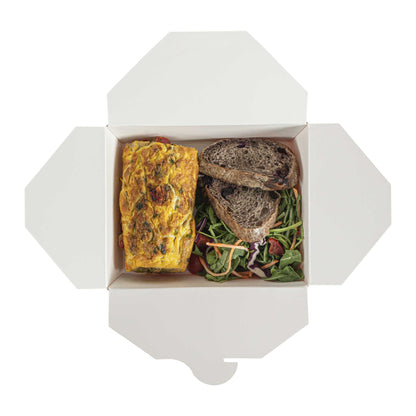 Bio Tek 45 oz Rectangle Tangerine Orange Paper #8 Bio Box Take Out Container - 6 3/4" x 5 1/2" x 2 1/2" - 50 count box