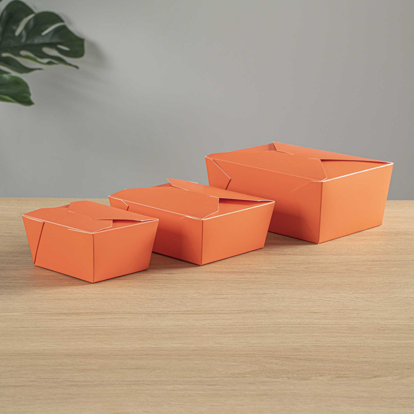 Bio Tek 45 oz Rectangle Tangerine Orange Paper #8 Bio Box Take Out Container - 6 3/4" x 5 1/2" x 2 1/2" - 50 count box