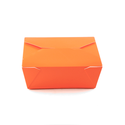 Bio Tek 45 oz Rectangle Tangerine Orange Paper #8 Bio Box Take Out Container - 6 3/4" x 5 1/2" x 2 1/2" - 200 count box
