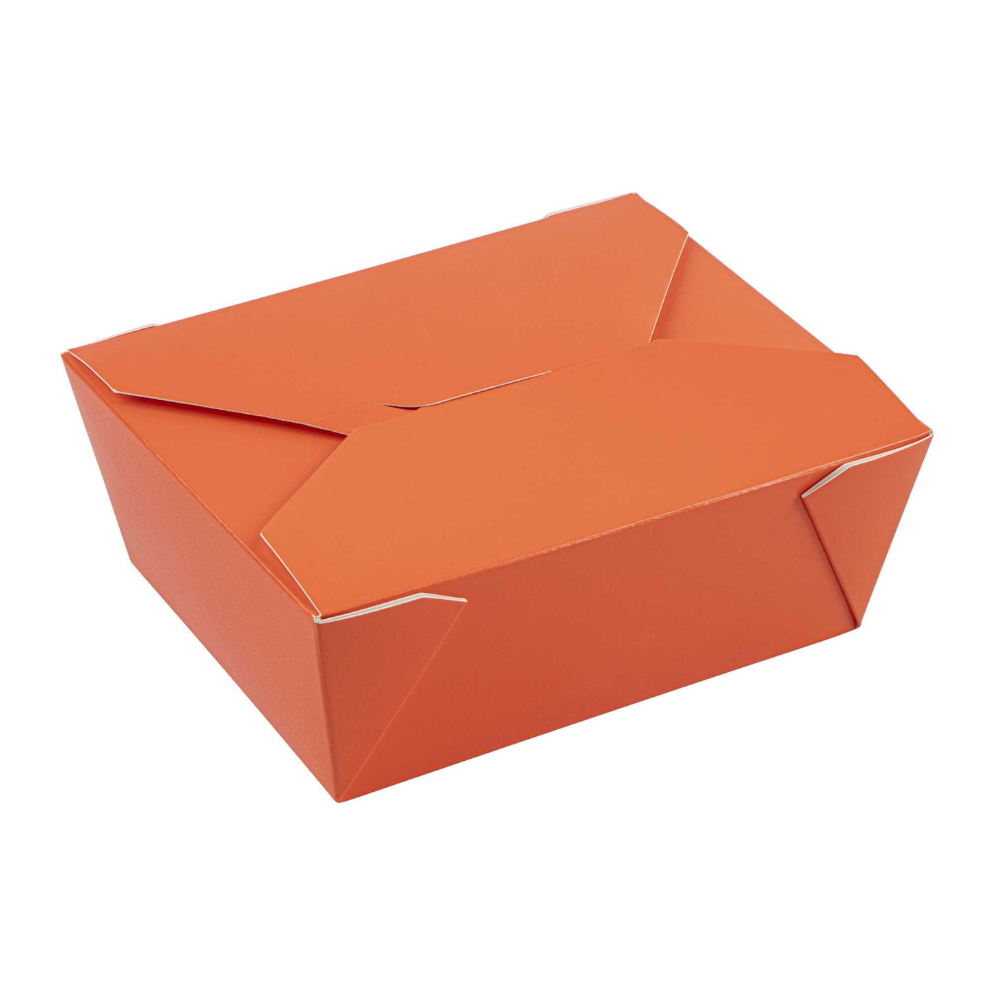 Bio Tek 45 oz Rectangle Tangerine Orange Paper #8 Bio Box Take Out Container - 6 3/4" x 5 1/2" x 2 1/2" - 200 count box
