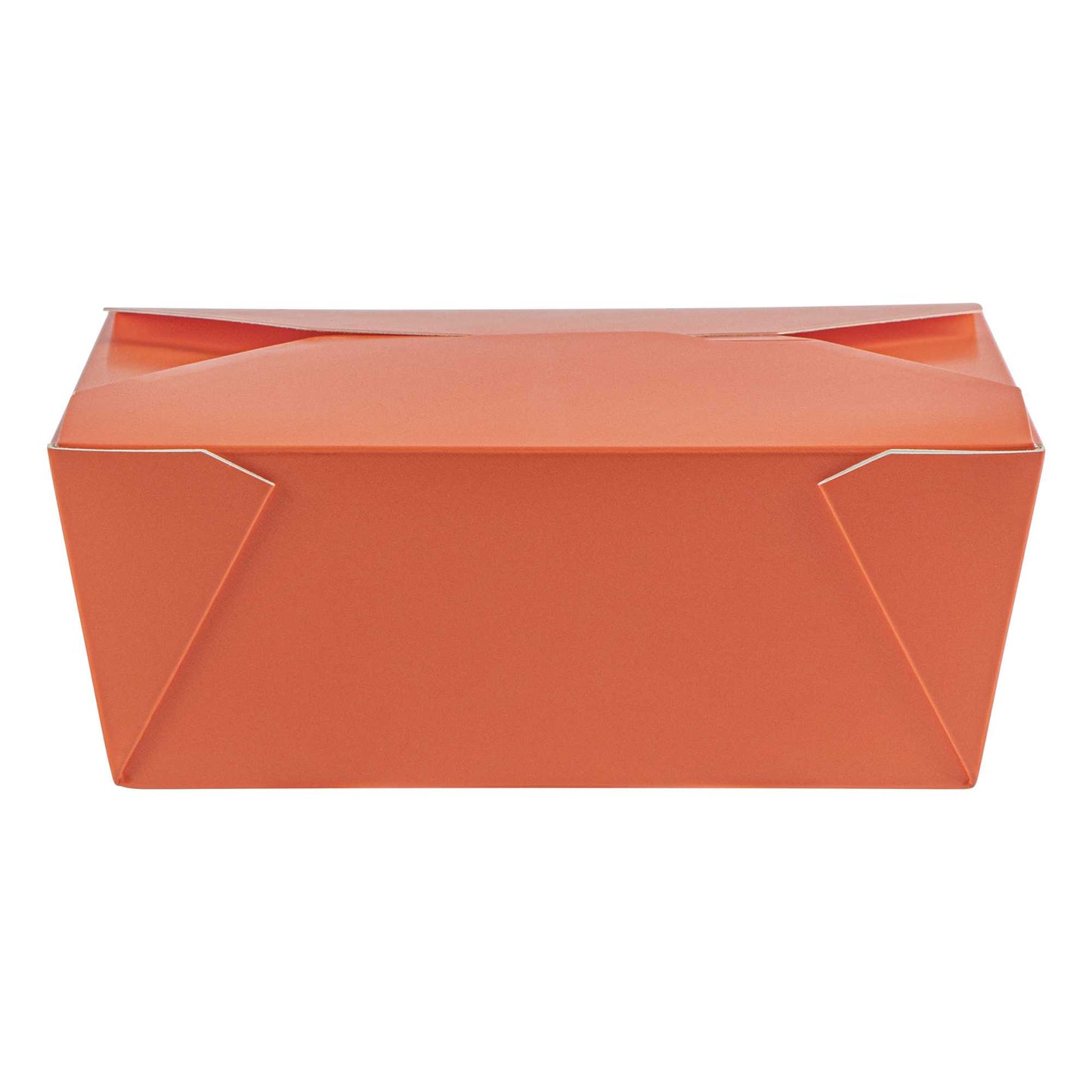 Bio Tek 45 oz Rectangle Tangerine Orange Paper #8 Bio Box Take Out Container - 6 3/4" x 5 1/2" x 2 1/2" - 200 count box