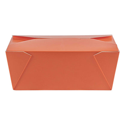 Bio Tek 45 oz Rectangle Tangerine Orange Paper #8 Bio Box Take Out Container - 6 3/4" x 5 1/2" x 2 1/2" - 200 count box