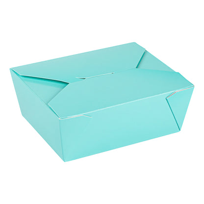 Bio Tek 45 oz Rectangle Turquoise Paper #8 Bio Box Take Out Container - 6 3/4" x 5 1/2" x 2 1/2" - 50 count box