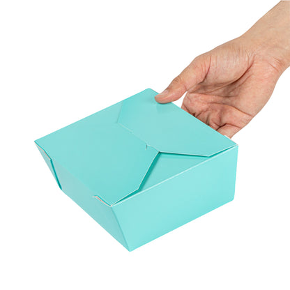 Bio Tek 45 oz Rectangle Turquoise Paper #8 Bio Box Take Out Container - 6 3/4" x 5 1/2" x 2 1/2" - 200 count box