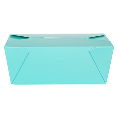 Bio Tek 45 oz Rectangle Turquoise Paper #8 Bio Box Take Out Container - 6 3/4" x 5 1/2" x 2 1/2" - 200 count box