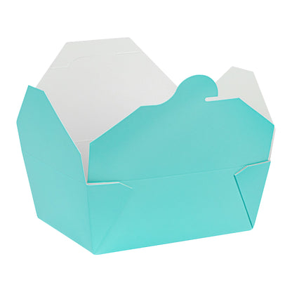Bio Tek 45 oz Rectangle Turquoise Paper #8 Bio Box Take Out Container - 6 3/4" x 5 1/2" x 2 1/2" - 200 count box