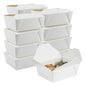 Bio Tek 45 oz Rectangle White Paper #8 Bio Box Take Out Container - 6 3/4" x 5 1/2" x 2 1/2" - 200 count box