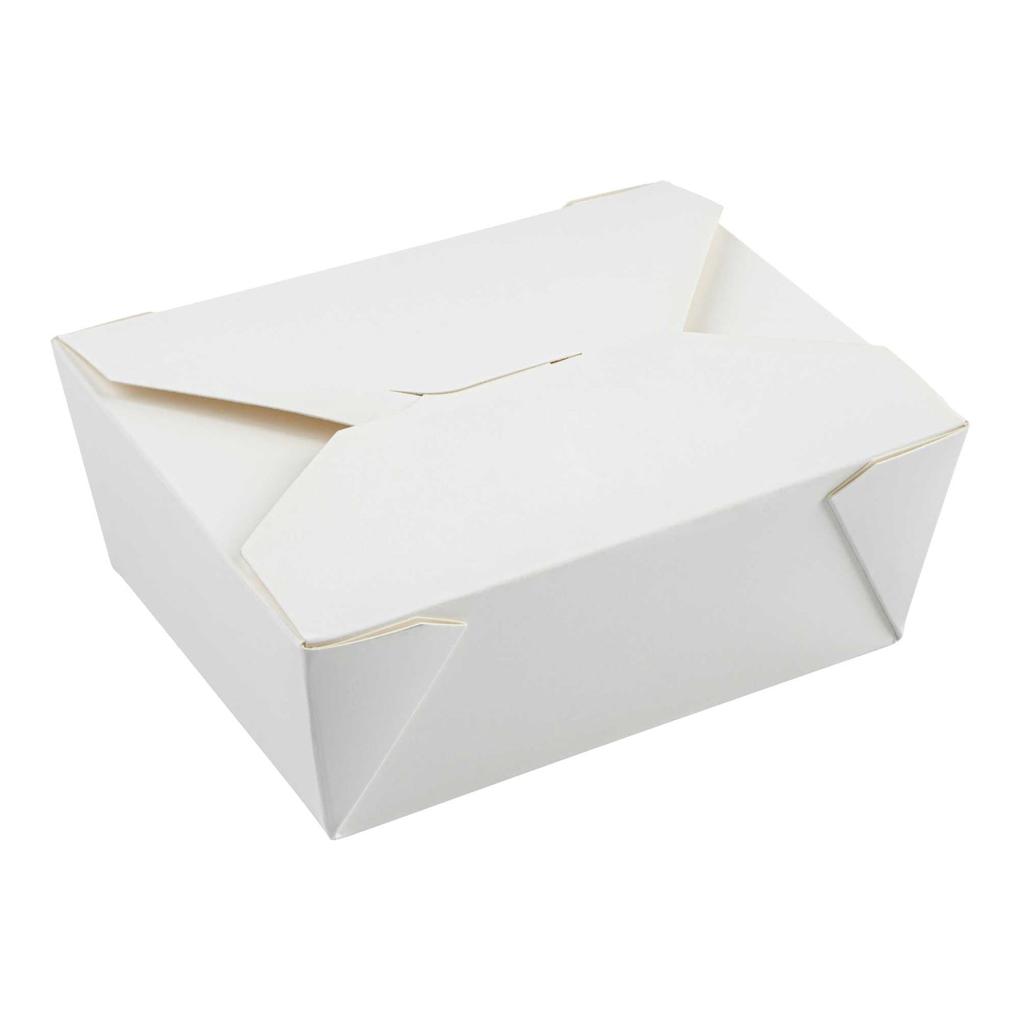 Bio Tek 45 oz Rectangle White Paper #8 Bio Box Take Out Container - 6 3/4" x 5 1/2" x 2 1/2" - 50 count box