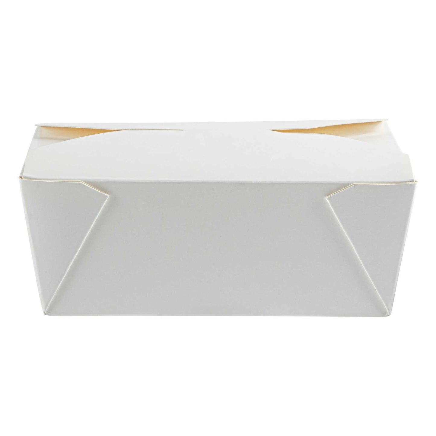 Bio Tek 45 oz Rectangle White Paper #8 Bio Box Take Out Container - 6 3/4" x 5 1/2" x 2 1/2" - 50 count box