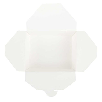 Bio Tek 45 oz Rectangle White Paper #8 Bio Box Take Out Container - 6 3/4" x 5 1/2" x 2 1/2" - 50 count box