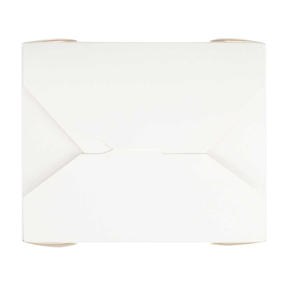 Bio Tek 45 oz Rectangle White Paper #8 Bio Box Take Out Container - 6 3/4" x 5 1/2" x 2 1/2" - 50 count box
