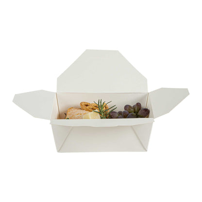 Bio Tek 45 oz Rectangle White Paper #8 Bio Box Take Out Container - 6 3/4" x 5 1/2" x 2 1/2" - 200 count box