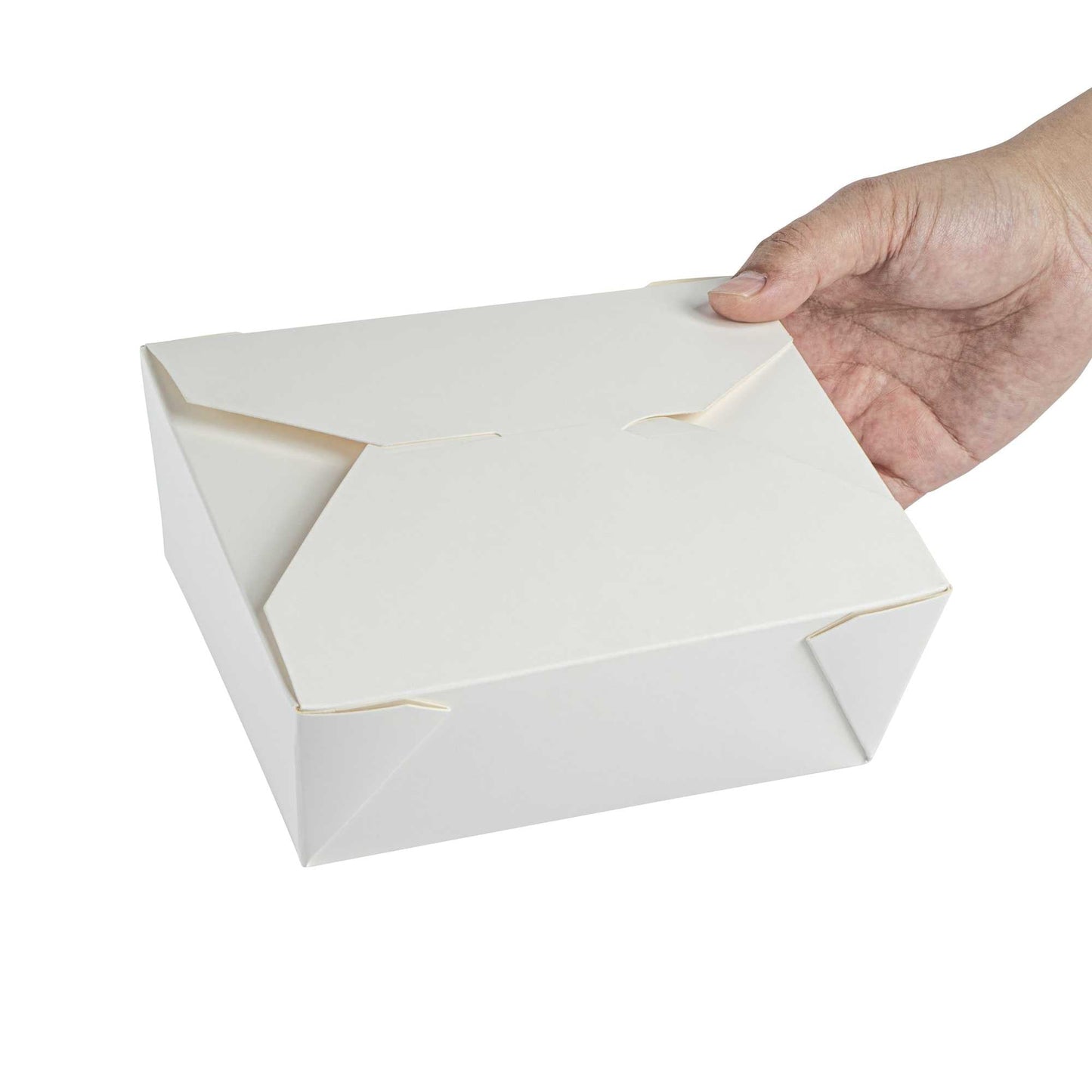 Bio Tek 45 oz Rectangle White Paper #8 Bio Box Take Out Container - 6 3/4" x 5 1/2" x 2 1/2" - 200 count box
