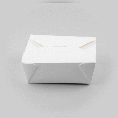Bio Tek 45 oz Rectangle White Paper #8 Bio Box Take Out Container - 6 3/4" x 5 1/2" x 2 1/2" - 200 count box