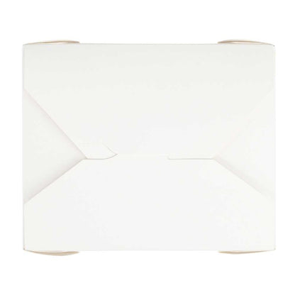 Bio Tek 45 oz Rectangle White Paper #8 Bio Box Take Out Container - 6 3/4" x 5 1/2" x 2 1/2" - 200 count box