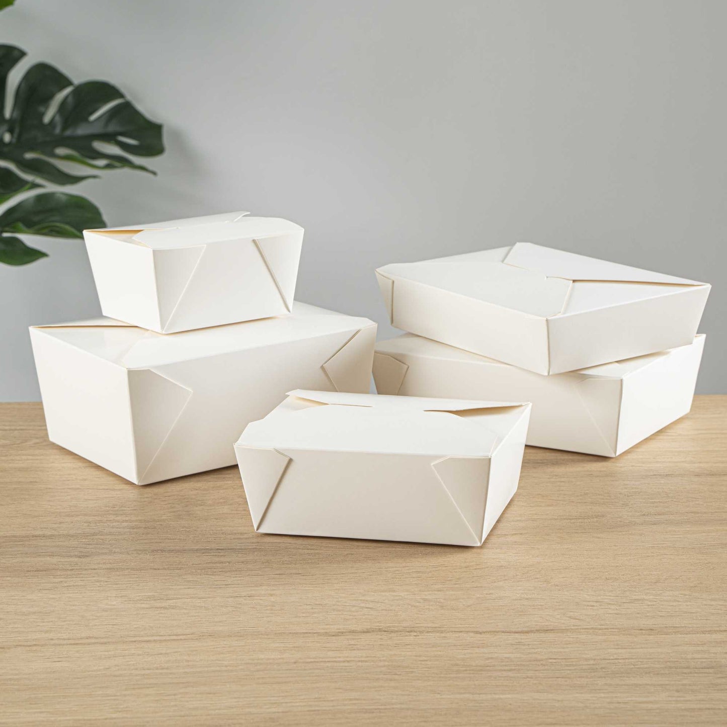 Bio Tek 45 oz Rectangle White Paper #8 Bio Box Take Out Container - 6 3/4" x 5 1/2" x 2 1/2" - 200 count box