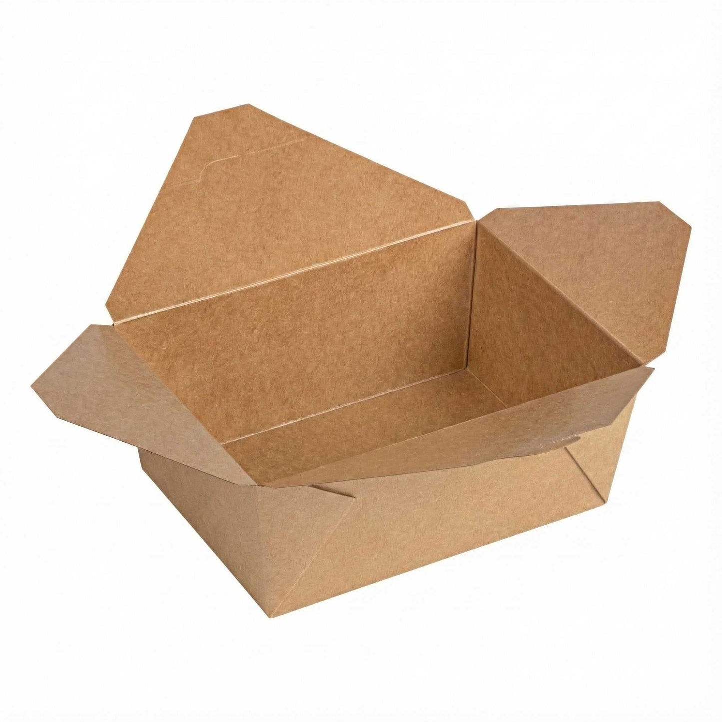 Bio Tek 98 oz Rectangle Kraft Paper #4 Bio Box Take Out Container - 8 1/2" x 6 1/4" x 3 1/2" - 50 count box