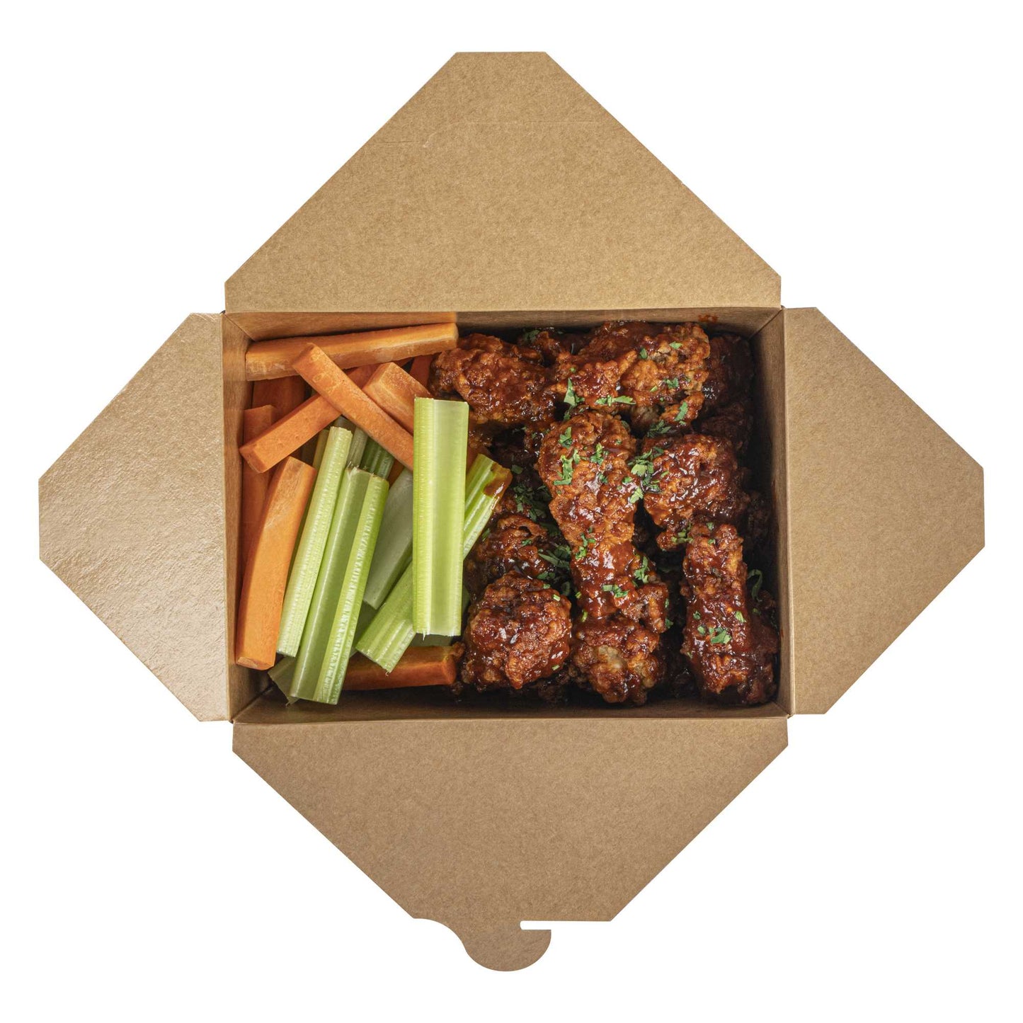 Bio Tek 98 oz Rectangle Kraft Paper #4 Bio Box Take Out Container - 8 1/2" x 6 1/4" x 3 1/2" - 50 count box