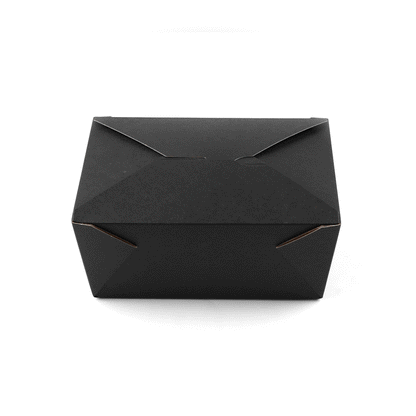 Bio Tek 98 oz Rectangle Black Paper #4 Bio Box Take Out Container - 8 1/2" x 6 1/4" x 3 1/2" - 200 count box