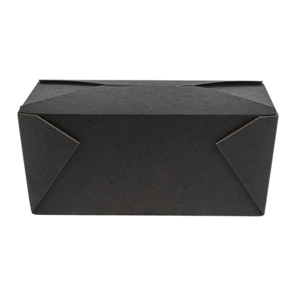 Bio Tek 98 oz Rectangle Black Paper #4 Bio Box Take Out Container - 8 1/2" x 6 1/4" x 3 1/2" - 200 count box
