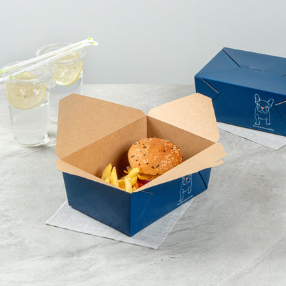 Bio Tek 98 oz Frenchie Paper #4 Bio Box Take Out Container - 8 1/2" x 6 1/4" x 3 1/2" - 200 count box