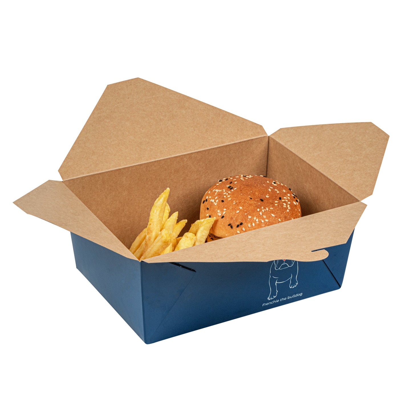 Bio Tek 98 oz Frenchie Paper #4 Bio Box Take Out Container - 8 1/2" x 6 1/4" x 3 1/2" - 50 count box