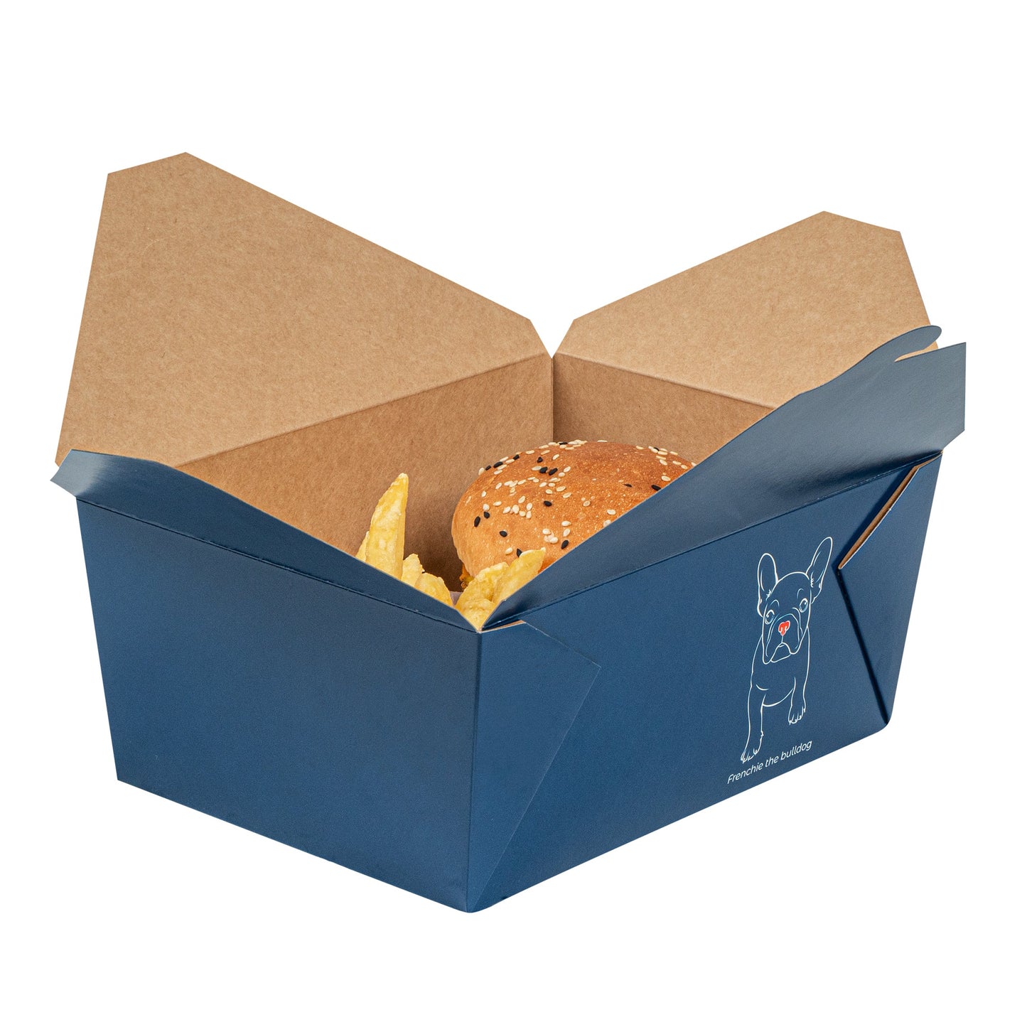 Bio Tek 98 oz Frenchie Paper #4 Bio Box Take Out Container - 8 1/2" x 6 1/4" x 3 1/2" - 50 count box