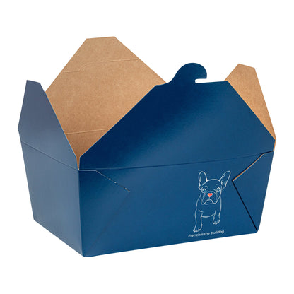 Bio Tek 98 oz Frenchie Paper #4 Bio Box Take Out Container - 8 1/2" x 6 1/4" x 3 1/2" - 50 count box