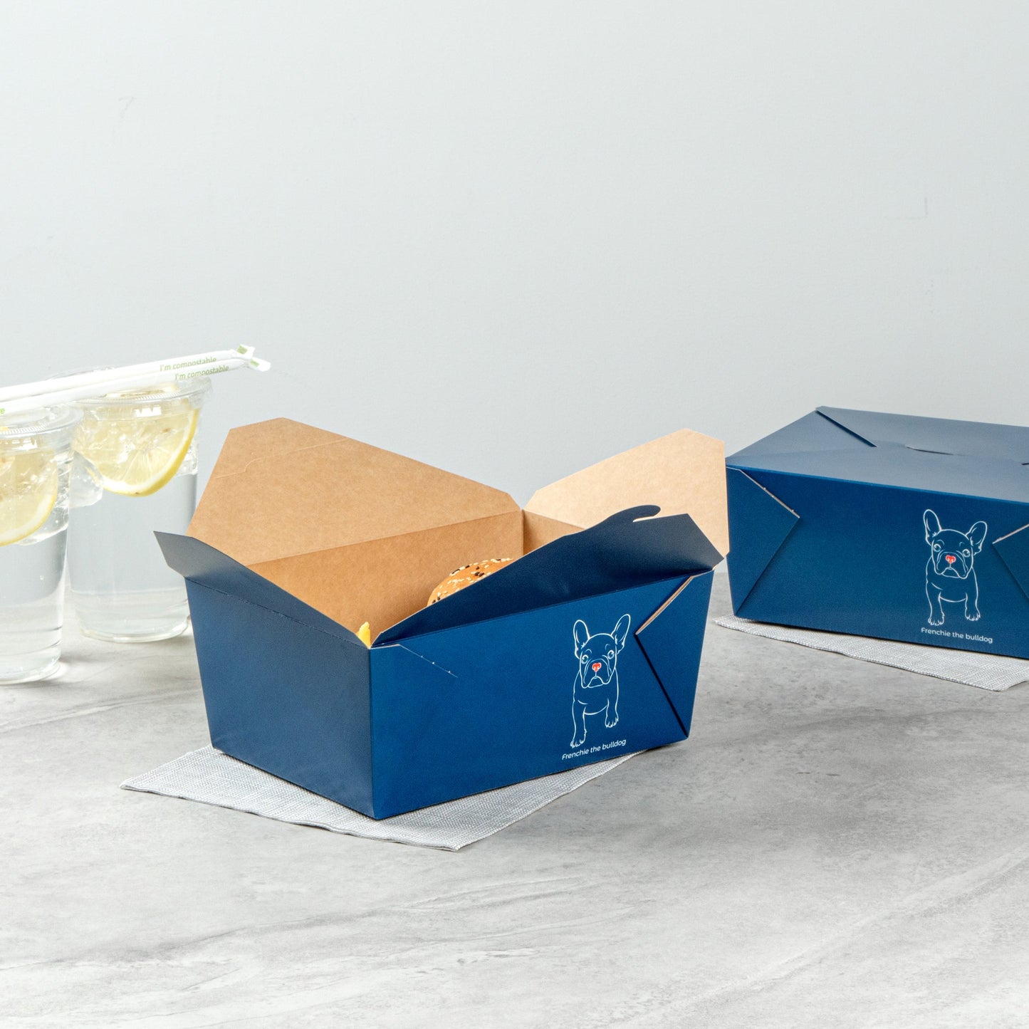 Bio Tek 98 oz Frenchie Paper #4 Bio Box Take Out Container - 8 1/2" x 6 1/4" x 3 1/2" - 200 count box