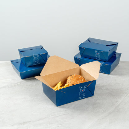 Bio Tek 98 oz Frenchie Paper #4 Bio Box Take Out Container - 8 1/2" x 6 1/4" x 3 1/2" - 200 count box