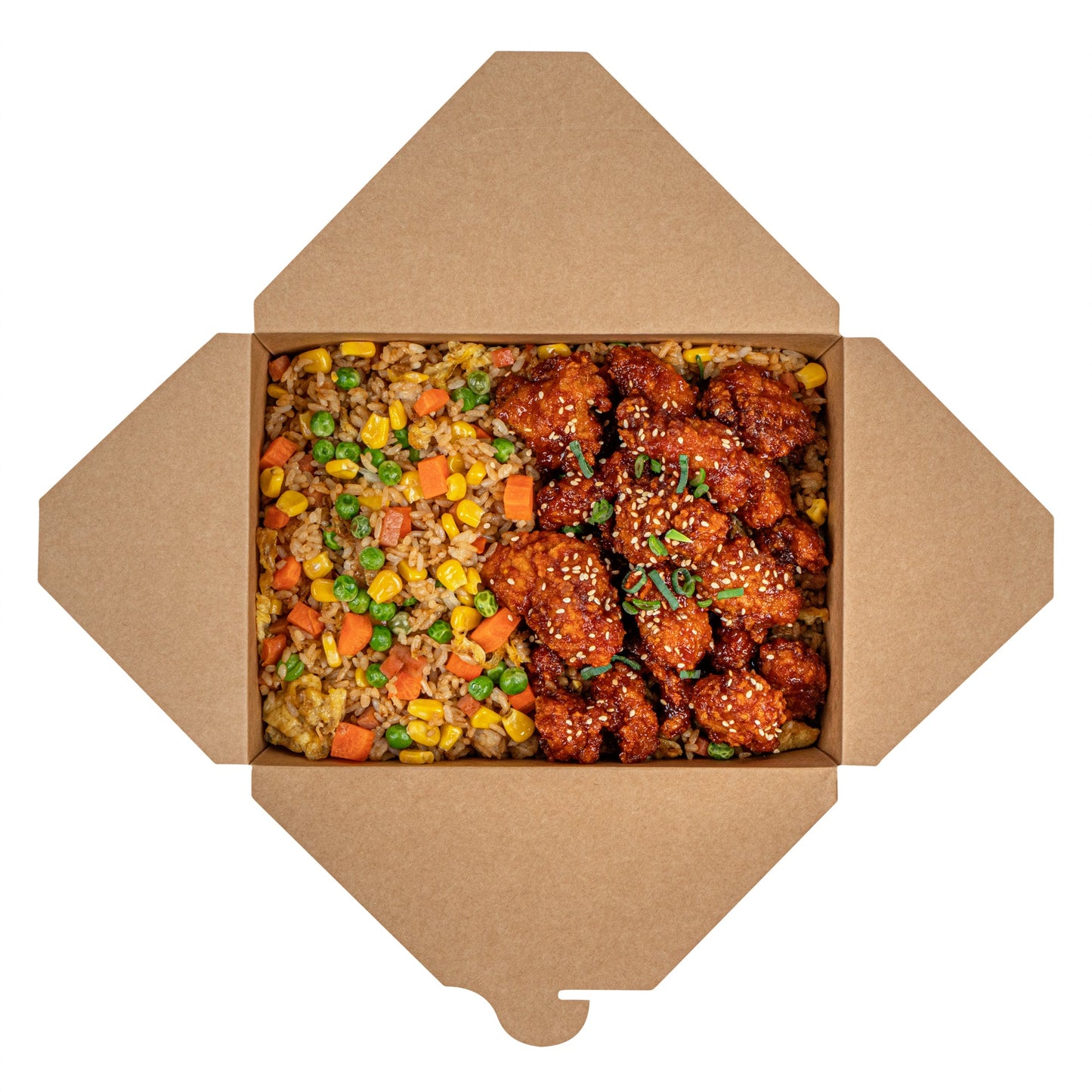 Bio Tek 98 oz Plaid Paper #4 Bio Box Take Out Container - 8 1/2" x 6 1/4" x 3 1/2" - 50 count box