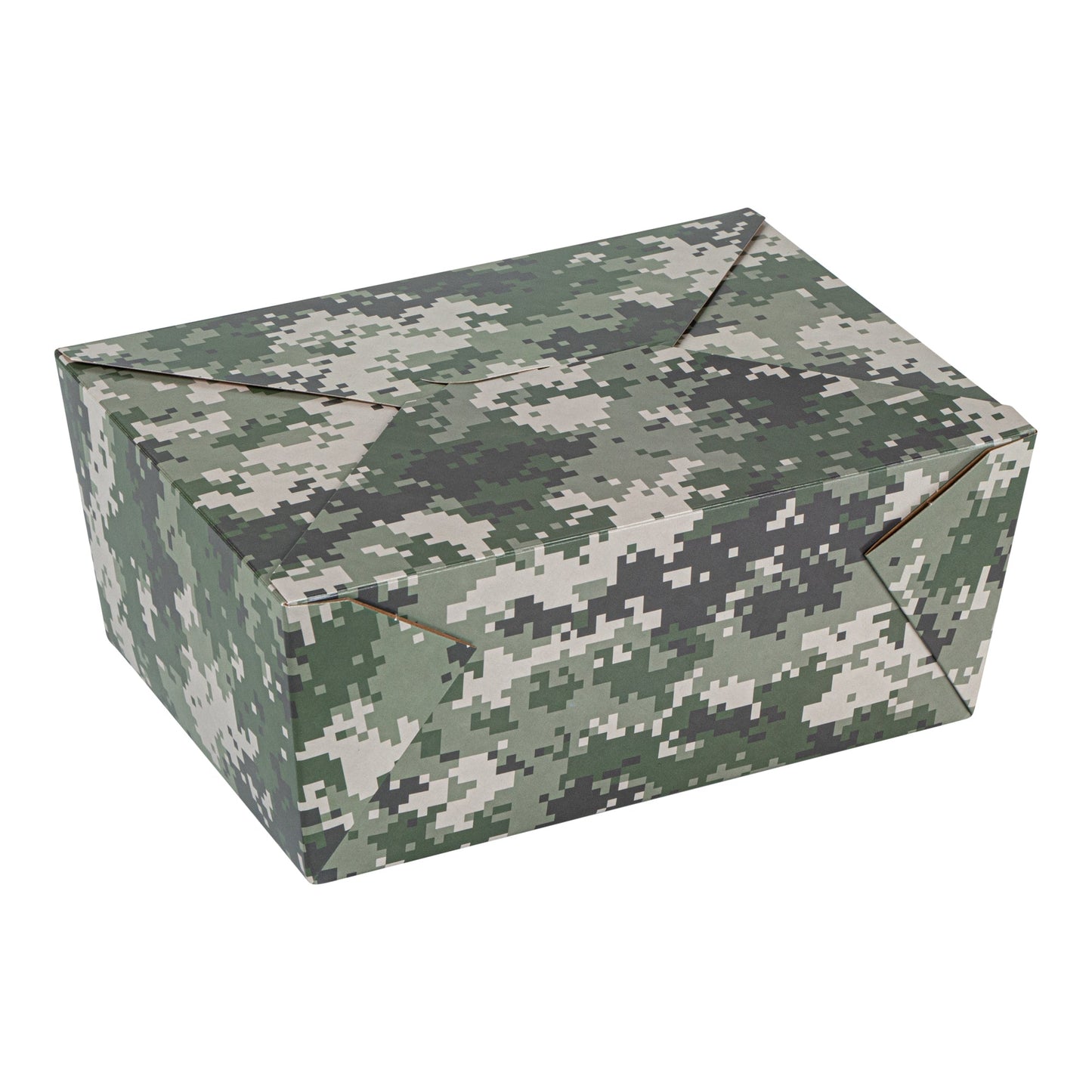 Bio Tek 98 oz Camouflage Paper #4 Bio Box Take Out Container - 8 1/2" x 6 1/4" x 3 1/2" - 50 count box