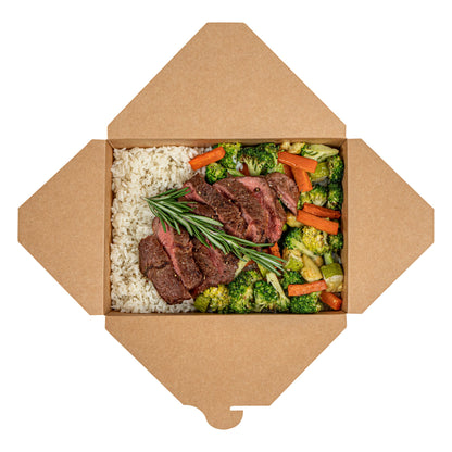 Bio Tek 98 oz Camouflage Paper #4 Bio Box Take Out Container - 8 1/2" x 6 1/4" x 3 1/2" - 200 count box
