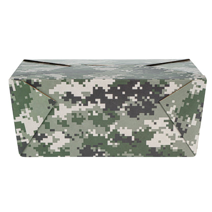 Bio Tek 98 oz Camouflage Paper #4 Bio Box Take Out Container - 8 1/2" x 6 1/4" x 3 1/2" - 200 count box