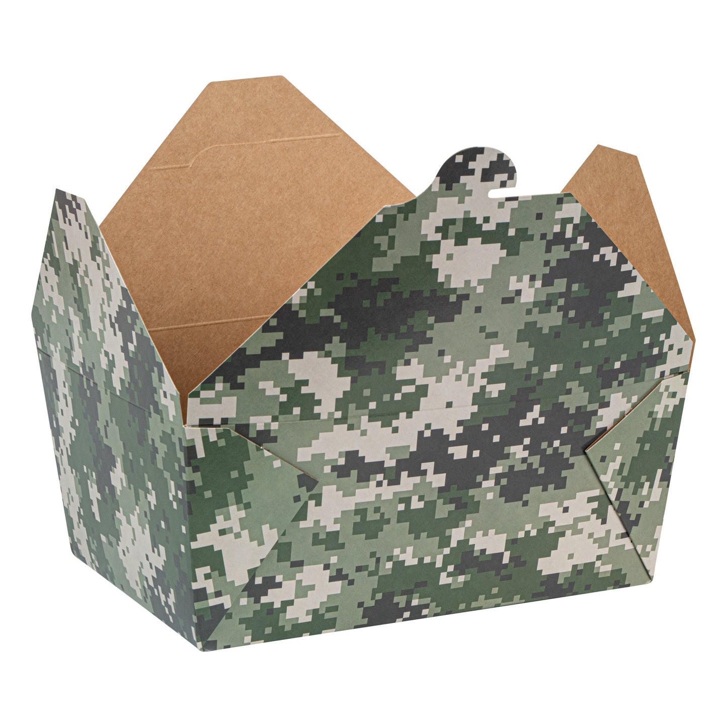 Bio Tek 98 oz Camouflage Paper #4 Bio Box Take Out Container - 8 1/2" x 6 1/4" x 3 1/2" - 200 count box