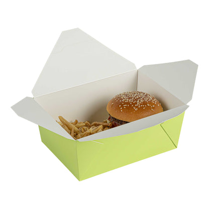 Bio Tek 98 oz Rectangle Eco Green Paper #4 Bio Box Take Out Container - 8 1/2" x 6 1/4" x 3 1/2" - 50 count box