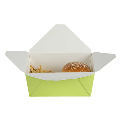 Bio Tek 98 oz Rectangle Eco Green Paper #4 Bio Box Take Out Container - 8 1/2" x 6 1/4" x 3 1/2" - 50 count box