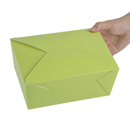 Bio Tek 98 oz Rectangle Eco Green Paper #4 Bio Box Take Out Container - 8 1/2" x 6 1/4" x 3 1/2" - 50 count box