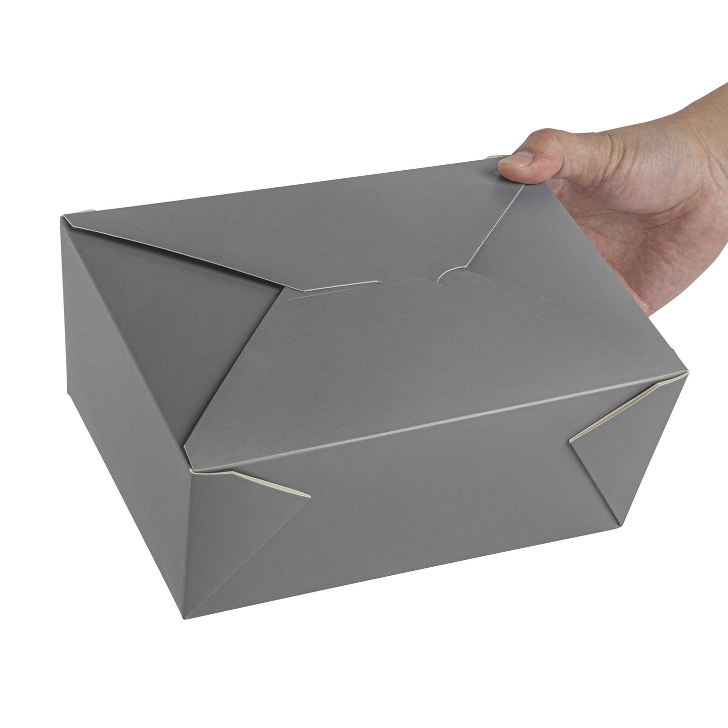 Bio Tek 98 oz Rectangle Gray Paper #4 Bio Box Take Out Container - 8 1/2" x 6 1/4" x 3 1/2" - 50 count box