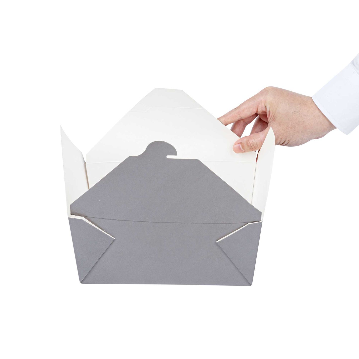 Bio Tek 98 oz Rectangle Gray Paper #4 Bio Box Take Out Container - 8 1/2" x 6 1/4" x 3 1/2" - 50 count box
