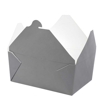 Bio Tek 98 oz Rectangle Gray Paper #4 Bio Box Take Out Container - 8 1/2" x 6 1/4" x 3 1/2" - 50 count box