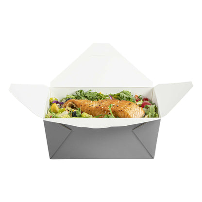 Bio Tek 98 oz Rectangle Gray Paper #4 Bio Box Take Out Container - 8 1/2" x 6 1/4" x 3 1/2" - 200 count box