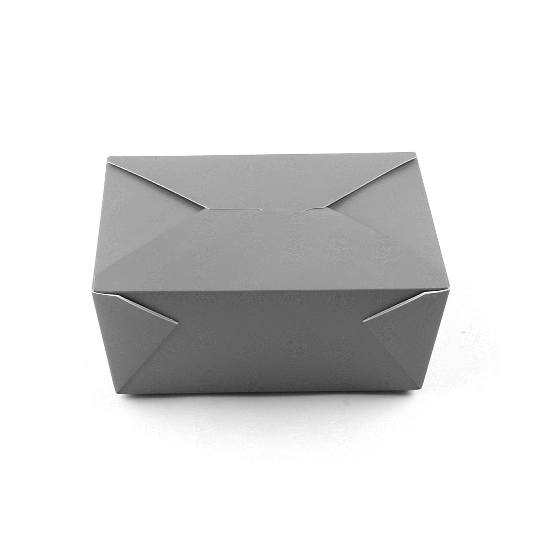 Bio Tek 98 oz Rectangle Gray Paper #4 Bio Box Take Out Container - 8 1/2" x 6 1/4" x 3 1/2" - 200 count box