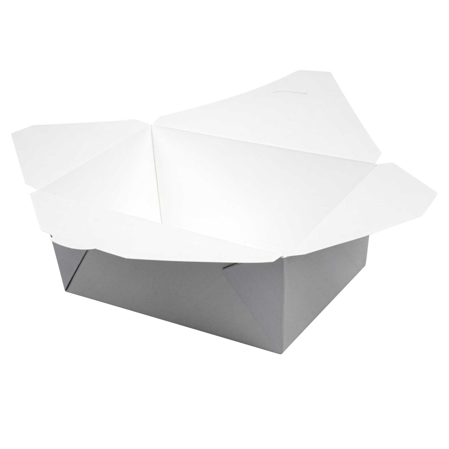 Bio Tek 98 oz Rectangle Gray Paper #4 Bio Box Take Out Container - 8 1/2" x 6 1/4" x 3 1/2" - 200 count box