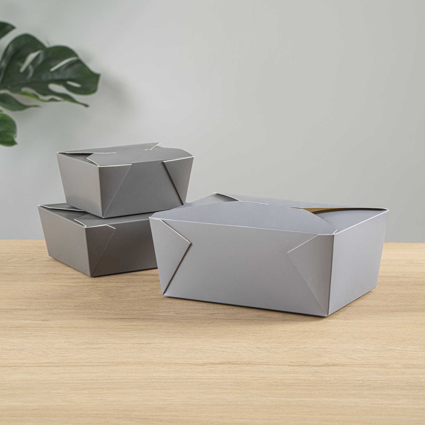 Bio Tek 98 oz Rectangle Gray Paper #4 Bio Box Take Out Container - 8 1/2" x 6 1/4" x 3 1/2" - 200 count box
