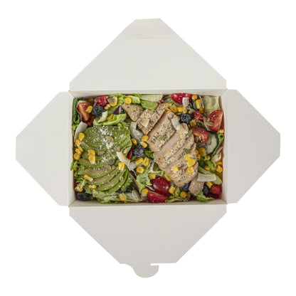 Bio Tek 98 oz Rectangle Red Paper #4 Bio Box Take Out Container - 8 1/2" x 6 1/4" x 3 1/2" - 200 count box