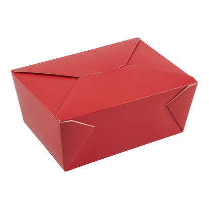 Bio Tek 98 oz Rectangle Red Paper #4 Bio Box Take Out Container - 8 1/2" x 6 1/4" x 3 1/2" - 200 count box