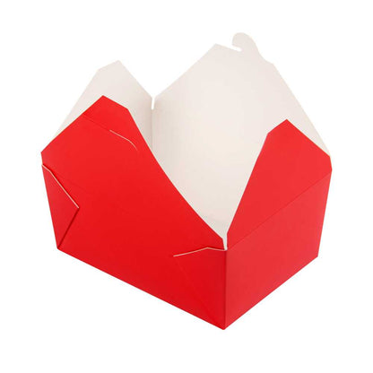 Bio Tek 98 oz Rectangle Red Paper #4 Bio Box Take Out Container - 8 1/2" x 6 1/4" x 3 1/2" - 200 count box