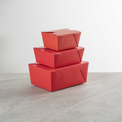 Bio Tek 98 oz Rectangle Red Paper #4 Bio Box Take Out Container - 8 1/2" x 6 1/4" x 3 1/2" - 200 count box