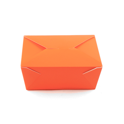 Bio Tek 98 oz Rectangle Tangerine Orange Paper #4 Bio Box Take Out Container - 8 1/2" x 6 1/4" x 3 1/2" - 200 count box